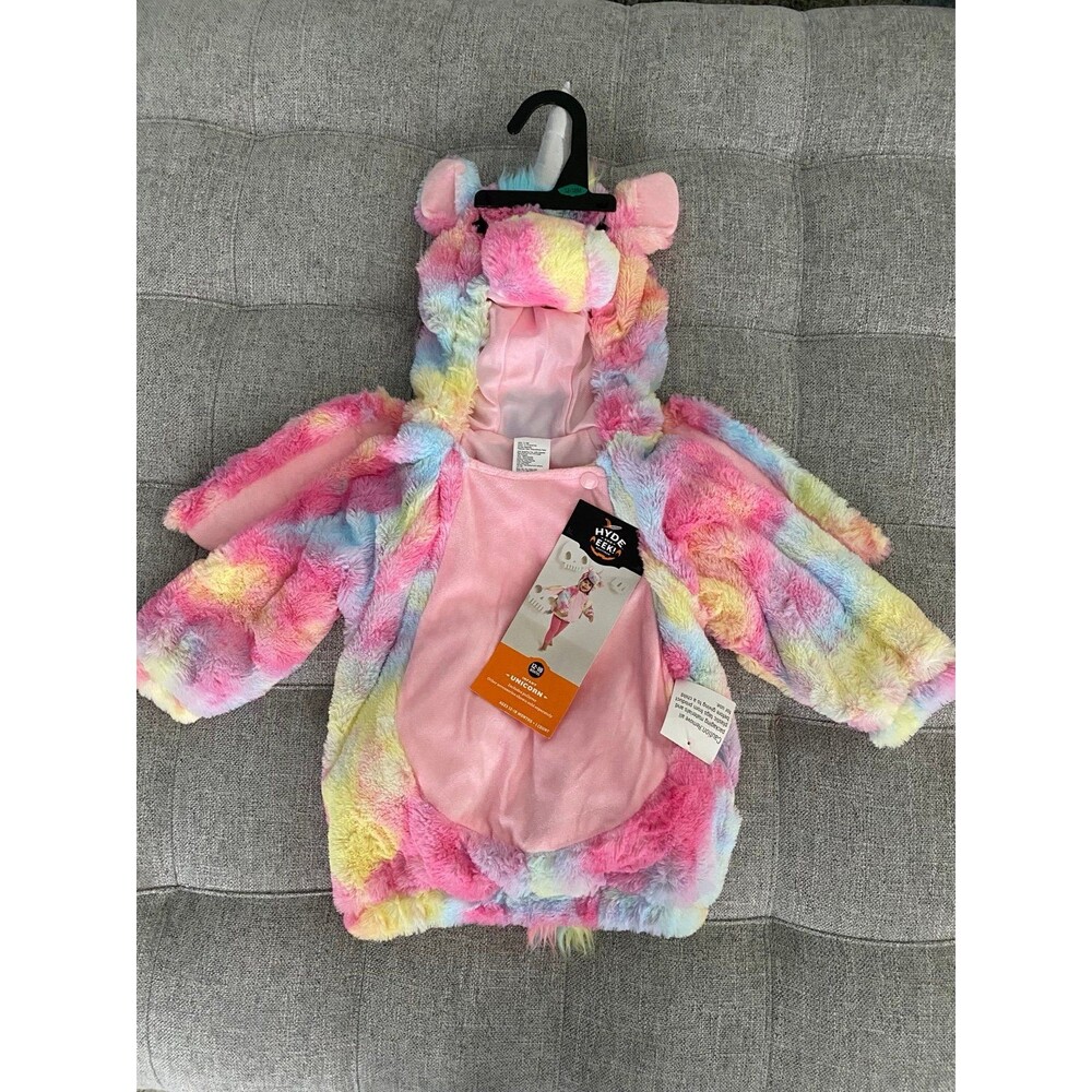 New Kids Unicorn Costume Toddler Baby Plush Rainbow size 12-18 month Halloween